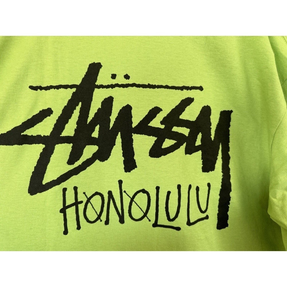 STUSSY HONOLULU HAWAII RARE LIMITED EDITION LONG SLEEVE TEE SIZE XL Green​​​ - Picture 2 of 7
